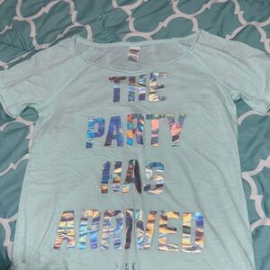 PINK Victoria's Secret Light Blue Graphic Tee Pajamas